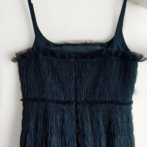 Rebecca Taylor Tulle Sleeveless Midi Dress In Black Size 10 $495 Retail - Picture 6 of 14